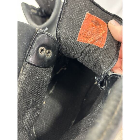 Harley Davidson Lace Up Ankle Boots Black Leather 11.5 Lug Sole Pewter Logo - Picture 8 of 11